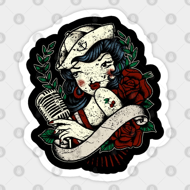 Vintage Pinup Sailor Sticker by RockabillyM